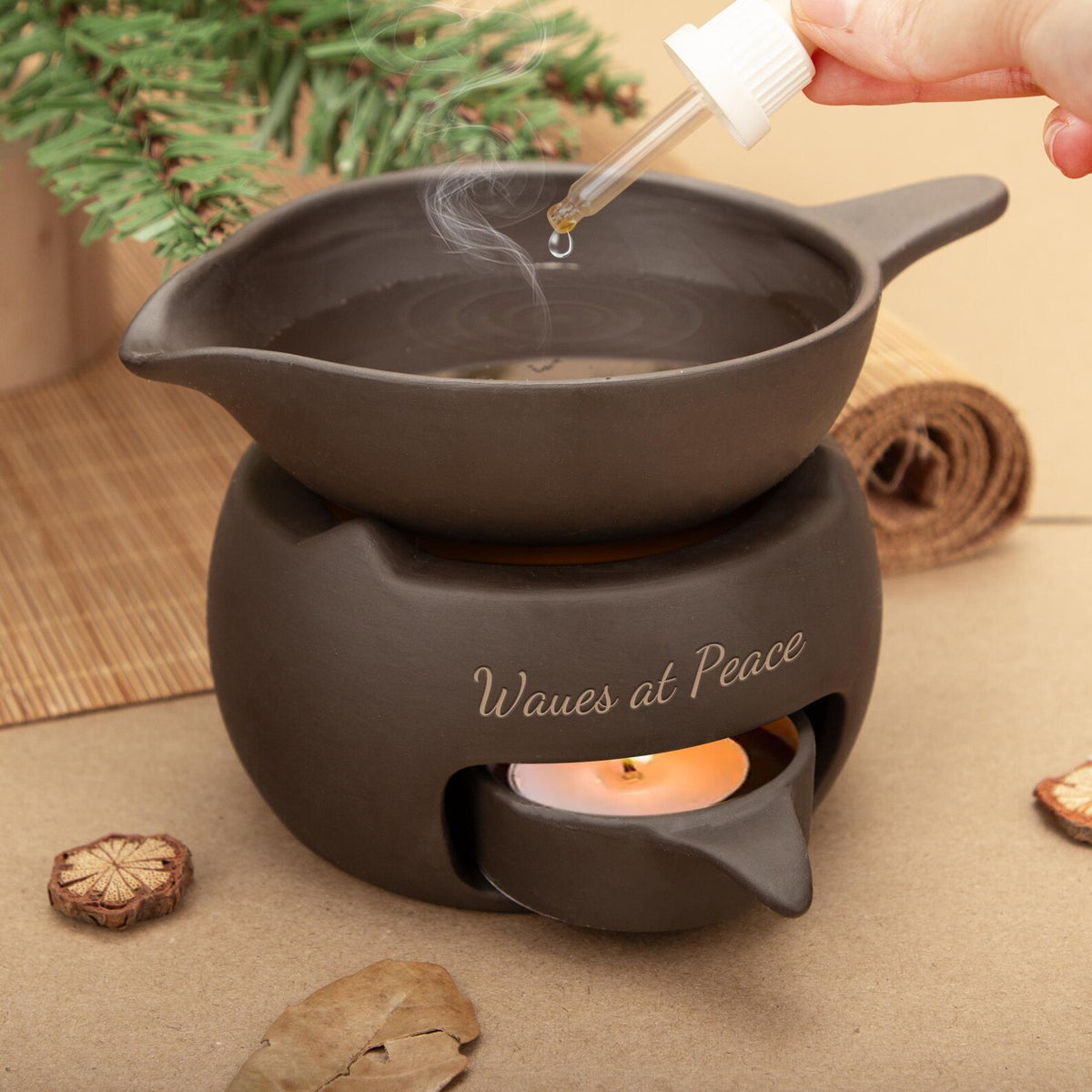 Leaf Shaped Ceramic Incense Burner,Handmade Aroma