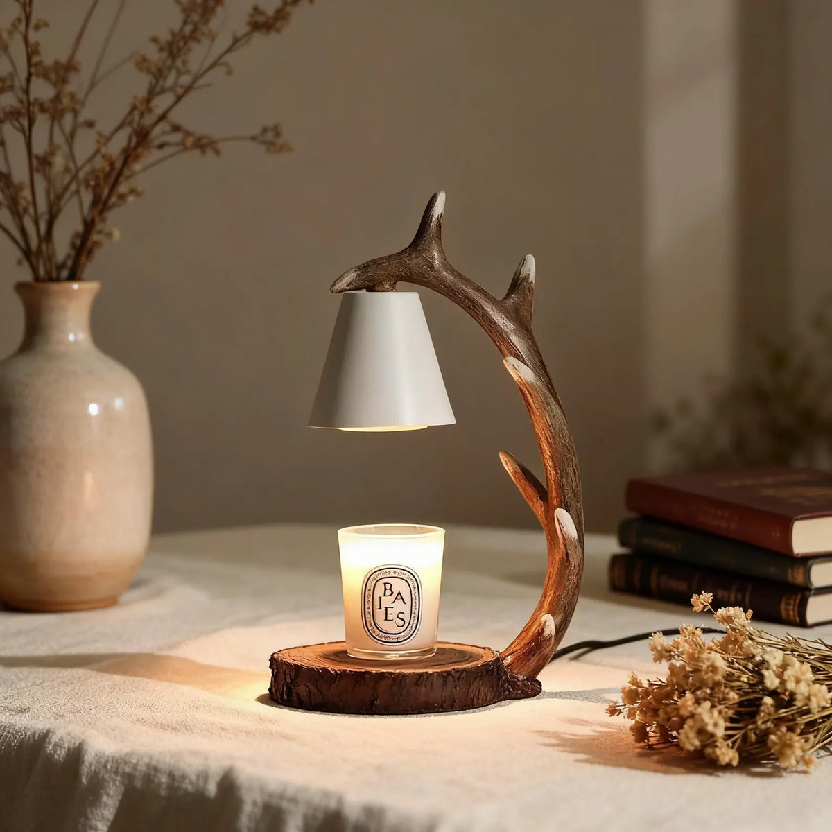 Vintage Moon Candle Warmer Lamp, Luxury Dimmable Timer Scent Lamp