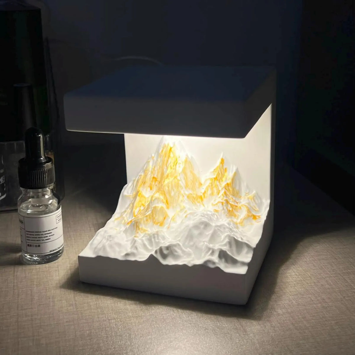 Mountain Landscape Candle Warmer Lamp, Zen Night Light, Essential Oil Diffuser