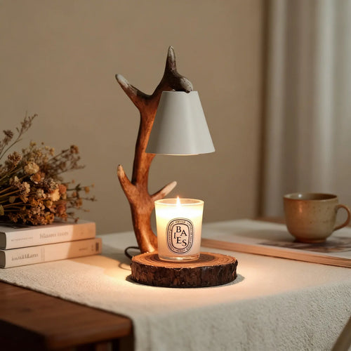 Vintage Moon Candle Warmer Lamp, Luxury Dimmable Timer Scent Lamp