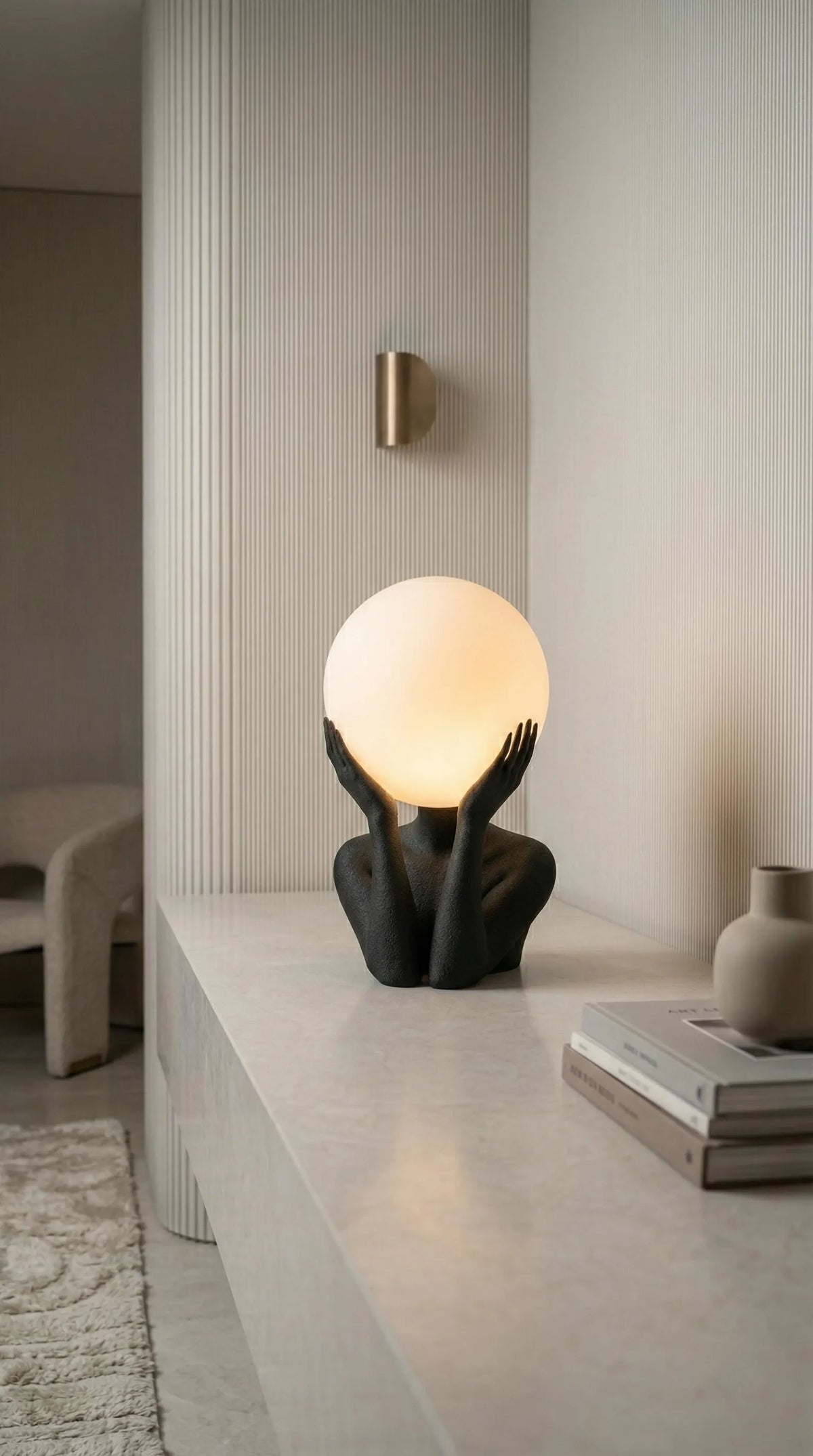 Serenity Sculptural Art Lamp, Modern Decor, Bedside Lamp, Unique Light