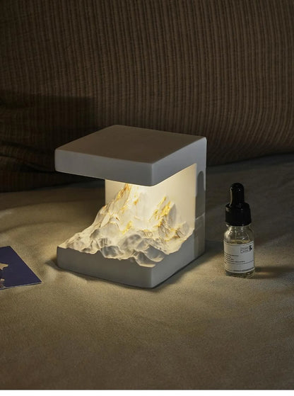 Mountain Landscape Candle Warmer Lamp, Zen Night Light, Essential Oil Diffuser