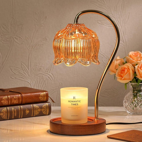 Nordic Glass Candle Warmer Lamp, Elegant Retro Night Light, Cozy Home Decor