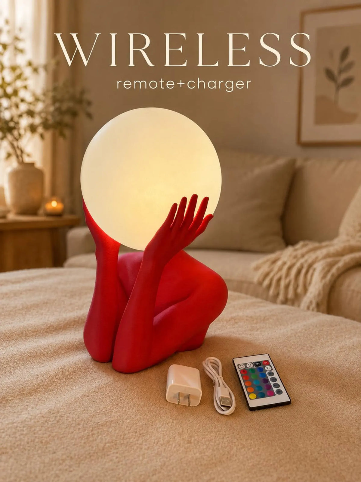 Serenity Sculptural Art Lamp, Modern Decor, Bedside Lamp, Unique Light